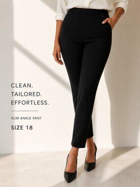 RAFAELLA SIZE 18 BLACK STRETCH PANTS